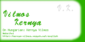 vilmos kernya business card